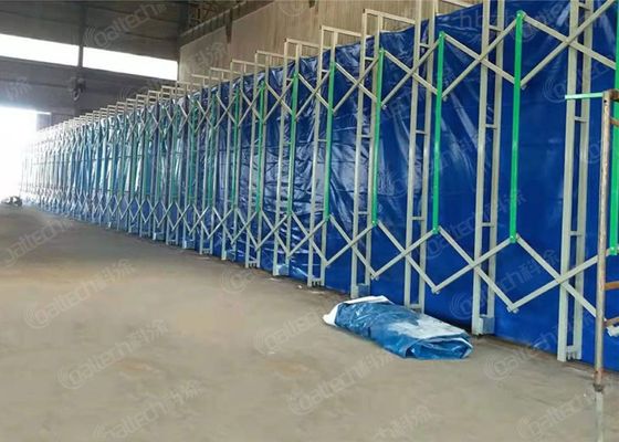 Mobile Retractable Tent with Explosion Proof Double Drive Motors and Scissor Style Extension for Large Scale Industrial