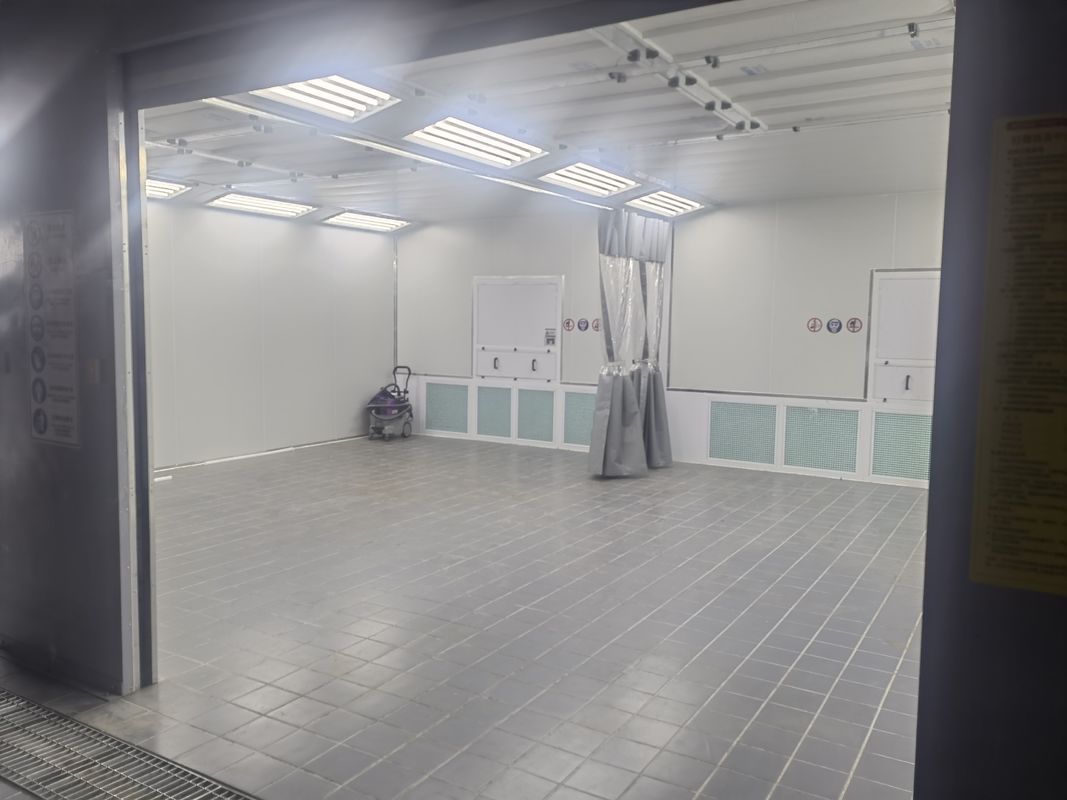 Pre Station coattech standard prep station with rear eps panel 3 side pvc curtains dual centrifugal fans and shadowless led lighting