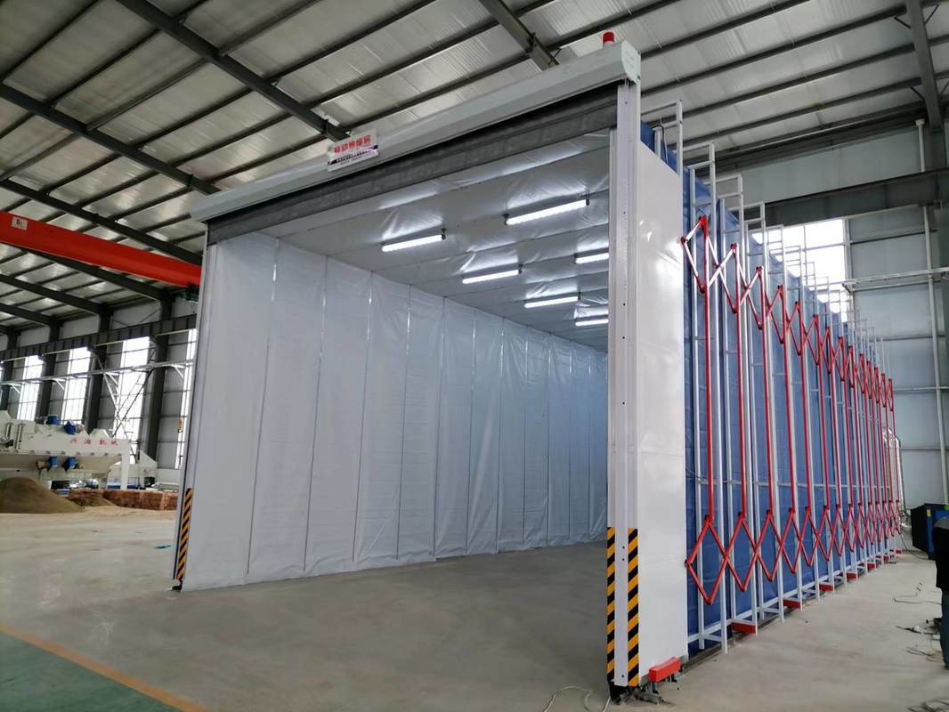 Telescopic mobile spray paint booth, telescopic tent industrial model, mobile and efficient