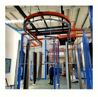 Versatile overhead-poedercoatingconveyor-systeem poedercoatingverflijnen systemen voor verschillende maten