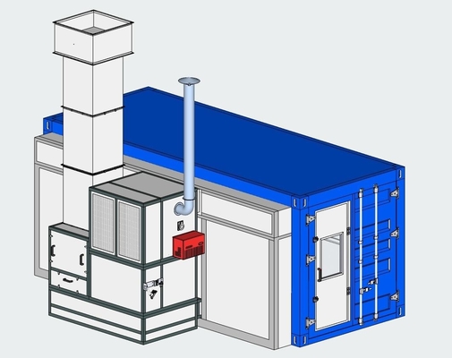 Draagbare container sproeibooth met luchtinlaat en uitlaatfilter voor verfwerkzaamheden voor voertuigen