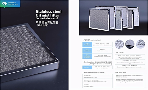 Aanpasbare industriële olie mistfilter - hoogwaardig roestvrij staal